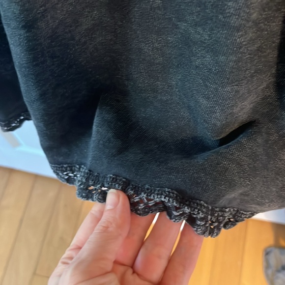 Free People No Frills Lace Detail Sweatshirt Pullover - Picture 5 of 5